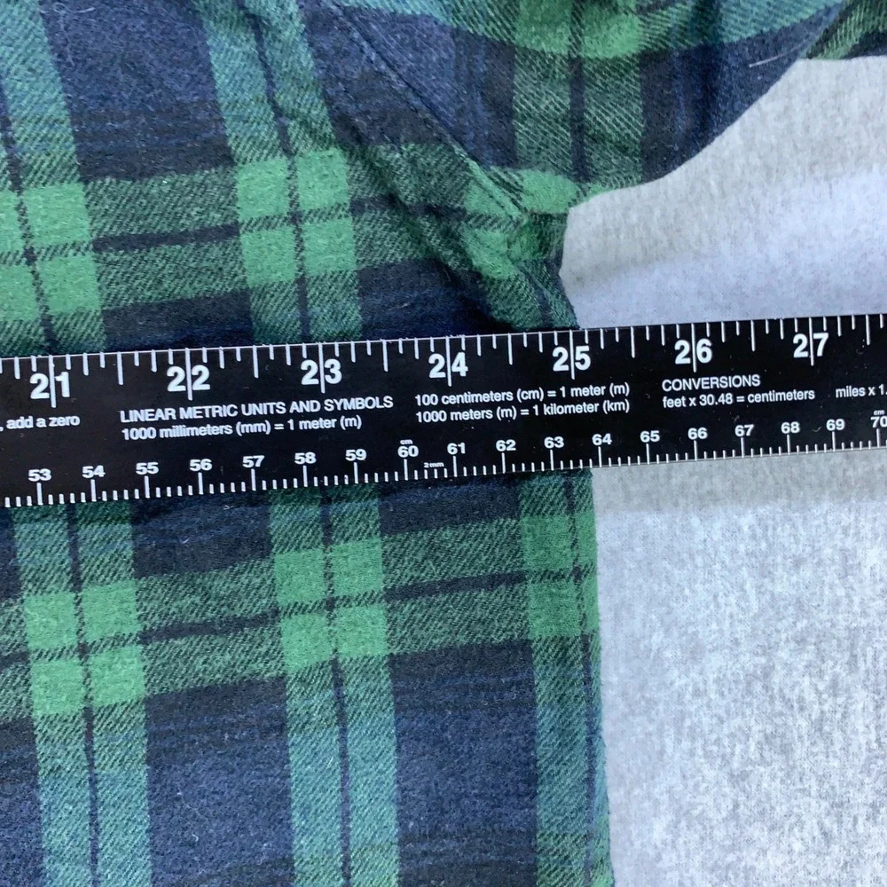 Eddie Bauer Flannel Shirt Mens XL Green Blackwatch Plaid Cotton SU7059